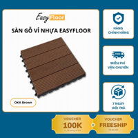 Vỉ Gỗ Nhựa Ngoài Trời Vân Sọc 3D Cao Cấp - Màu Oka Brown (Theo m2)