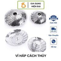 Vỉ Hấp Cách Thủy Inox 304 - Xửng Hấp gấp gọn đa năng tiện lợi dùng đồ xôi - Vỉ hấp xòe có 3 chân gấp gọn inox không gỉ