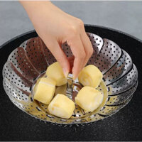 Vỉ Hấp Đa Năng Inox Khay Hấp Xôi, Khay Hấp Bánh Bao Xòe Rộng Có Chân, Hàng Xịn , hàng đẹp giá rẻ