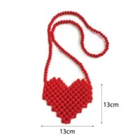 Ví hạt nhựa hình trái tim quai đeo chéo
