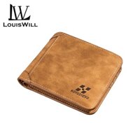 Ví LouisWill Ví Nam Thời Trang Ví Ngắn Nam Thường Ngày Dung Tích Lớn Ví Bỏ Túi Nhiều Thẻ Ví Da PU Mềm Nam Vintage Ví Mờ Ví Kinh Doanh Tra