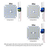 Vỉ mạch đèn Led 50w 40w 30w mắt chip Led SMD2835 siêu sáng  nguồn driver AC220V Posson MLC-30-50x - 2c nhômTN fi10x3