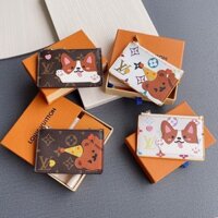 Ví mini cho nữ Louis Vuitton LV da thật cao cấp có 2 mẫu Corgi Dog và Birthday Bear