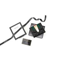 Ví mini gấp 3 cúc bấm size nhỏ đựng tiền thẻ ví họa tiết nắp đen hàng cao cấp full box ( Có Hộp)