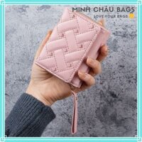 Ví Mini Nữ Gập 3 Ngăn - Da Cao Cấp, Mềm Mại - Nhỏ Gọn, Đựng Tiền, CCCD, Thẻ ATM, Thiết Kế Xinh Xắn