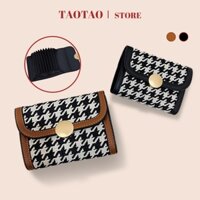 ví mini ví card caro houndstooth ví nữ cao cấp