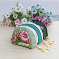 Ví móc khóa ô tô, xe máy, Ví mini thêu ruy băng độc đáo, Món quà tặng bất ngờ