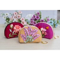 Ví móc khóa ô tô, xe máy, Ví mini thêu ruy băng độc đáo, Món quà tặng bất ngờ