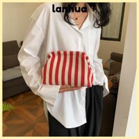 Ví móc LANHUA, Túi xách ly hợp họa tiết sọc dung tích lớn, Túi trang điểm vải móc thời trang dành cho nữ