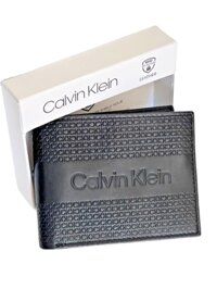 Ví nam Calvin Klein đen họa tiết chìm