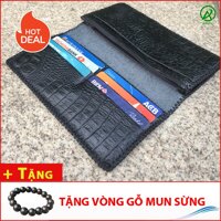 Ví Nam Da Bò Cầm Tay Dập Vân Cá Sấu Đẳng Cấp GV498GM Sp15