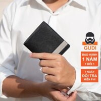 Ví Nam Da Bò Cao Cấp Phối Sọc Gudi Studio S1 Bóp Nam Dáng Ngang Đứng Da Saffiano