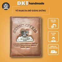 Ví Nam Da Bò Cefiro Bóng Dáng Đứng Màu Da Bò Thiết Kế Nhiều Ngăn Cao Cấp 10*12cm