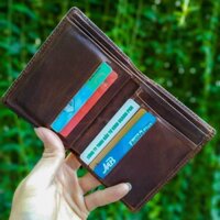ví nam da bò sáp 100% thiết kế nhiều ngăn khoa học bỏ vừa giấy tờ xe, cavet loại cũ cam kết bảo hành 12 tháng TH 04