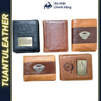 Ví nam da bò thật cao cấp Cefiro Đại Bàng, Bóp nam da pullup đựng tiền, đựng thẻ và có ngăn khóa kéo