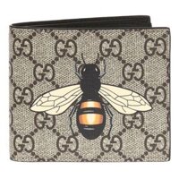 Ví Nam Gucci Bee Print Bicycle Wallet GG Supreme Màu Nâu
