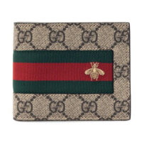 Ví Nam Gucci Bee Web Bifold Wallet GG Coated ...