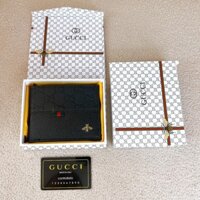 Ví Nam Gucci Logo Con Ong Cho Phái Mạnh Màu Đen Kèm Hộp