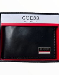 Ví nam Guess L-Fold - Đen logo gạch đỏ