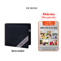 Ví nam khắc tên Derossi Revo miễn phí in ảnh và tặng kèm hộp, túi giấy