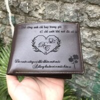 VÍ NAM KHẮC TÊN HÌNH ẢNH DA BÒ THẬT 100% RẤT BỀN CÔNG NGHỆ KHẮC LASER KHÔNG PHAI ~ Quà tặng theo yêu cầu