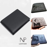 Ví Nam Khắc Tên Theo Yêu Cầu - Ví Nam Da Bò Thật NP Leather Quà Sinh Nhật Cho Nam, Quà Tặng Cho Nam