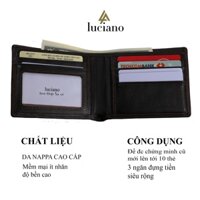 Ví nam LUCIANO cao cấp,ví nam da bò da nappa,phong cách tinh giản sang trọng.