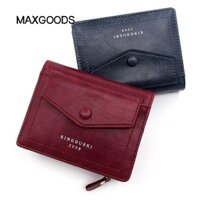 Ví nam MAXGOODS, Ví đựng tiền xu dung tích lớn bằng da PU, Hộp đựng danh thiếp có dây kéo chất lượng cao