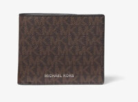 Ví Nam Michael Kors Cooper Logo Billfold Wallet With Coin Pouch Brown