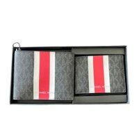 Ví Nam Michael Kors MK Cartera Para Hombre Original Billfold Black/Red