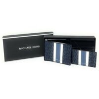 Ví Nam Michael Kors MK Men’s 3 in 1 Box Set Bifold Wallet Credit Card Holder Blue