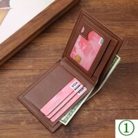 Ví Nam Mới Nam Ví Ngắn Nam Thanh Niên Thời Trang Đơn Giản Khe Cắm Nhiều Thẻ Họa Tiết Sỏi Ngang Phong Cách Khâu Ví