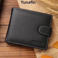 Ví nam YUNAFIN, Ví đựng tiền xu nhẹ bằng da mềm, Kẹp đô la siêu mỏng tối giản Nam