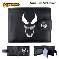 Ví Ngắn Màu Đen In Họa Tiết Hoạt Hình Marvel Venom Batman Spiderman Thời Trang Cho Nam Và Nữ
