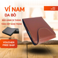 Ví Ngang Nam Mini Da Bò Thật Kiểu Dáng Trẻ Trung Độc Đáo, Bóp Đựng Tiền Thẻ SEN3 - Leli_store