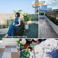 Vỉ Nhựa Lót Sàn Ban Công Kiểu Viên Sỏi. Tấm nhựa lót sàn Nhà TắmHồ BơiSân ThượngSân Vườn. Hàng VNXK  - trắng