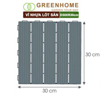 Vỉ nhựa lót sàn, D30xR30xC2cm, 5 nan, hàng xuất khẩu, dễ lắp đặt, lót ban công, sân vườn, hồ bơi Greenhome - 1 VỈ NHỰA XÁM