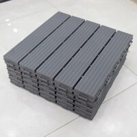 Vỉ Nhựa Lót Sàn Kiểu Gỗ 5 Nan Lót Sàn Ban Công/Nhà/Hồ Bơi, 30x30cmx1.9cm(44 miếng)