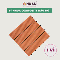 Vỉ Nhựa Lót Sàn Nhà Tắm Sân Thượng Sân Vườn 4 Nan Màu Nâu Đỏ Bảo Hành 10 Năm - 1 Tấm