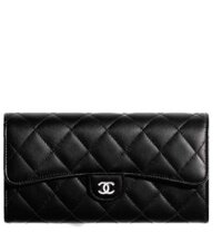 Ví Nữ Chanel Classic Long Flap Wallet Lambskin 'Black'