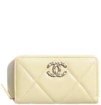 Ví Nữ Chanel Gold Tone Ruthenium Finish Metal 'Light Yellow'