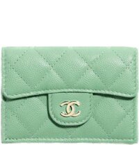 Ví Nữ Chanel Grained Shiny Calfskin Gold Tone Metal 'Light Green'