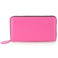Ví nữ da bò màu hồng HJ93114-28-46  - Màu Hồng - 1 khóa