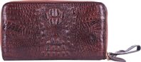Ví Nữ Da Cá Sấu Nhiều Ngăn Huy Hoàng HT3270 11 x 22 cm - Nâu Đất