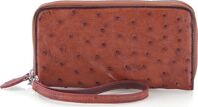 Ví Nữ Da Đà Điểu 2 Khóa Huy Hoàng HT3441 11 x 22 cm - Nâu Đỏ
