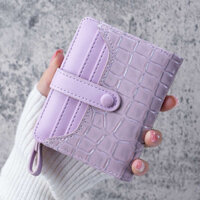 ví nữ da pu ví xinh Ví tiền hoa văn cá sấu mẫu mới nữ ví tiền lẻ cỡ lớn ngắn túi nhỏ khóa kéo túi đựng thẻ đa năng cho học sinh nữ