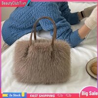 Ví nữ đeo vai lông thú giả bằng vải cotton Mini dành cho túi du lịch (Camel)