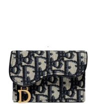 Ví Nữ Dior Saddle Flap Card Holder 'Black Monogram'