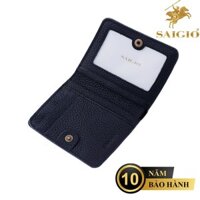 Ví Nữ Đựng Thẻ ATM Nhỏ Gọn MULTI, Da Bò Mềm Mại, Thiết Kế Hiện Đại Với 2 Ngăn Đựng Tiền Và 6 Ngăn Đựng Thẻ Rất Tiện Dụng, Đựng Thẻ Ngân Hàng, Danh Thiếp, Căn Cước, Hình Lưu Niệm, Dáng Đứng - Gập 2 - Hàng Chính Hãng SAIGIO - Đen