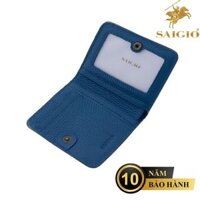 Ví Nữ Đựng Thẻ ATM Nhỏ Gọn MULTI, Da Bò Mềm Mại, Thiết Kế Hiện Đại Với 2 Ngăn Đựng Tiền Và 6 Ngăn Đựng Thẻ Rất Tiện Dụng, Đựng Thẻ Ngân Hàng, Danh Thiếp, Căn Cước, Hình Lưu Niệm, Dáng Đứng - Gập 2 - Hàng Chính Hãng SAIGIO - Xanh Dương Đậm